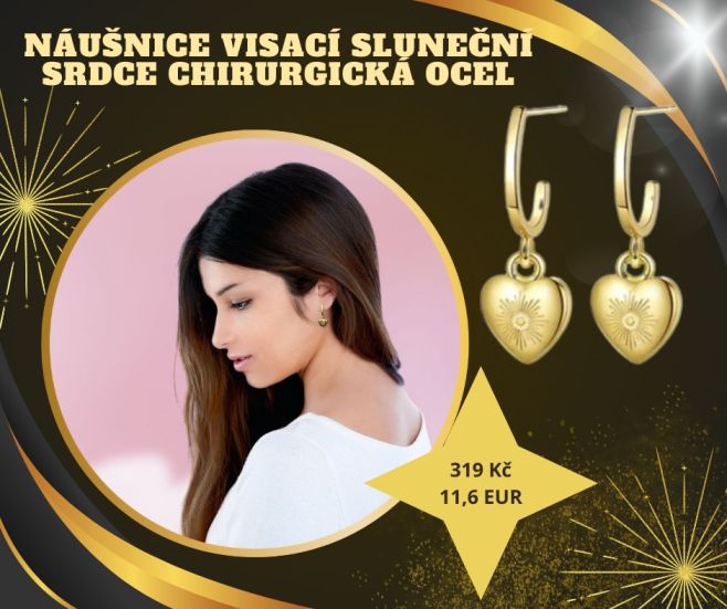 Náušnice Visací Sluneční Srdce chirurgická ocel ☀️ krásné a lesklé náušnice ☀️ z kvalitní hypoalergenní oceli ☀️ ve...